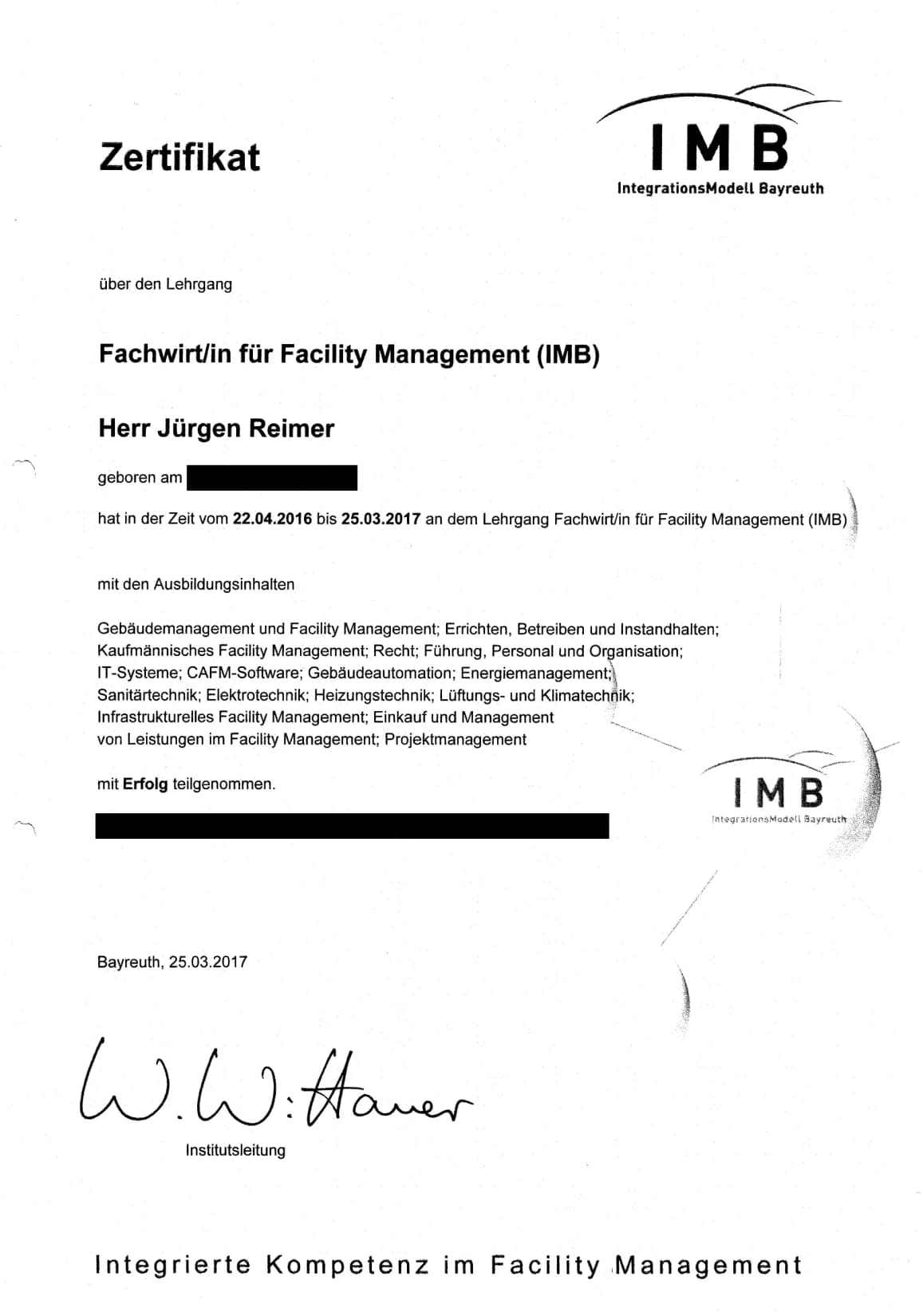 Vorschau: Fachwirt/in für Facility Management